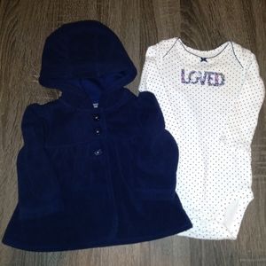 Just One You by Carter's Baby Girl Set -hooded cardigan &bodysuit Size 6 M